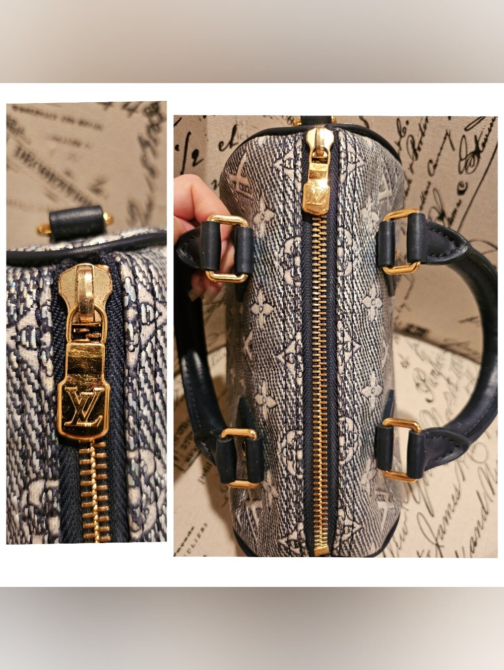 LOUIS VUITTON Speedy 20 Monoglam Bandouliere Jacquard Blue bag - Picture 10 of 16